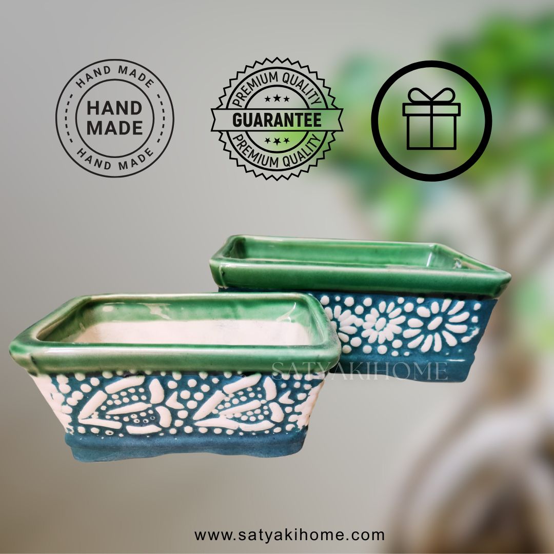 Rectangular Bonsai Trees Succulents Garden Planter