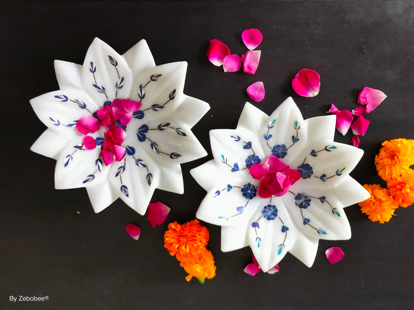 White Marble Inlay Urli