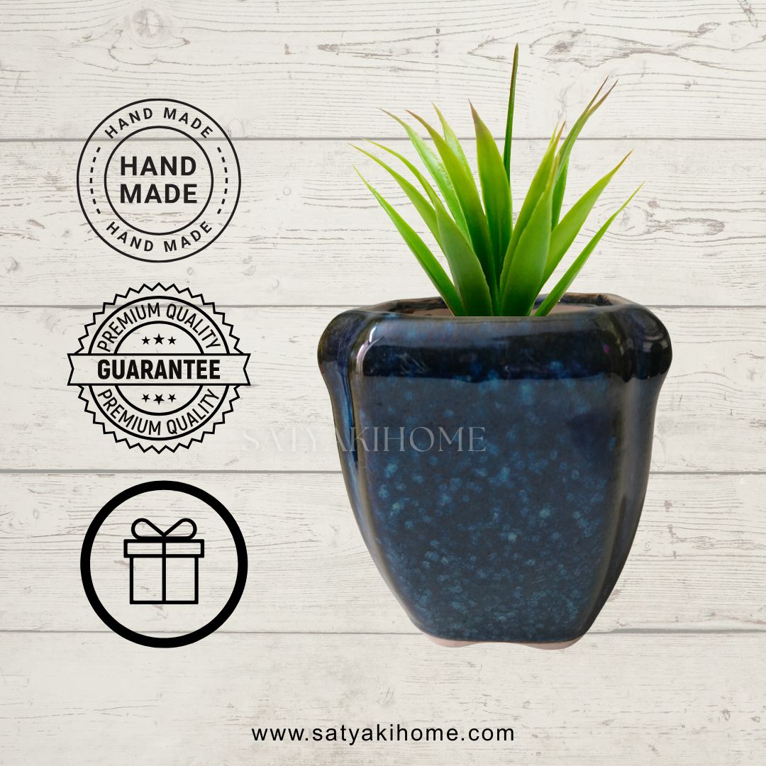 Peacock Blue Table Top Planter