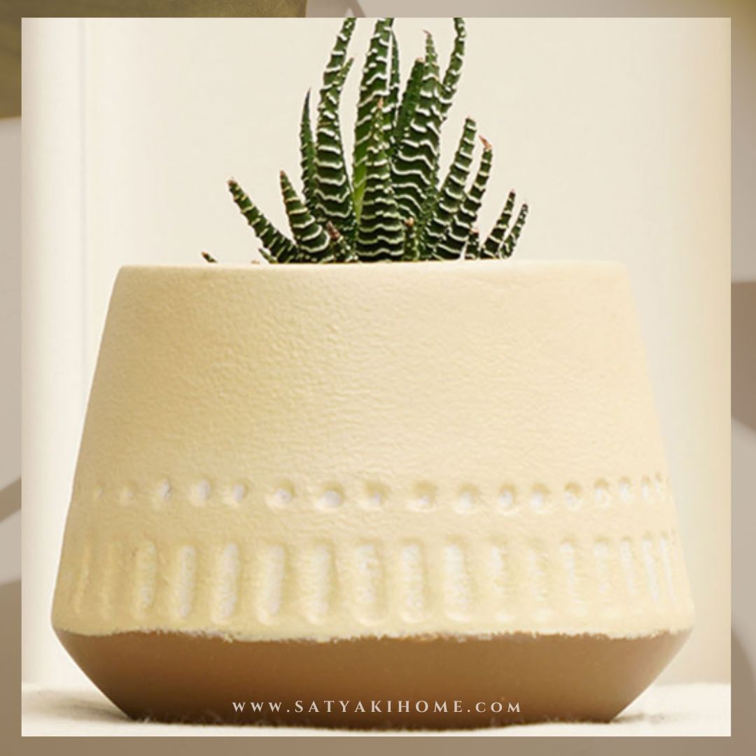 beige indoor plant pots Beige & Brown Terracotta Pot | Indoor Planter