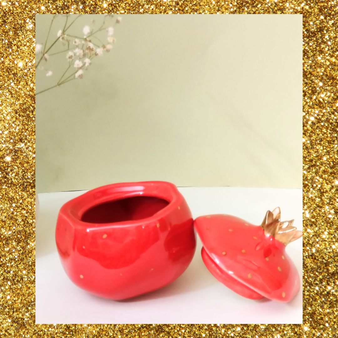 Pomegranate Red & Deep Blue Jar | Set of 2