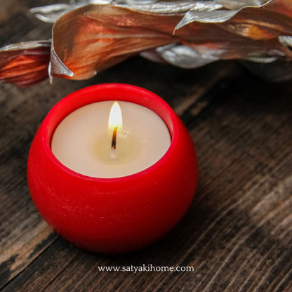 Terracotta Ball Shape Candles |Set Of 4