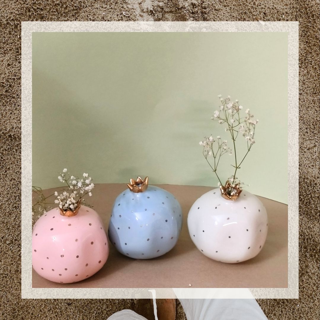 Pomegranate Pastel Hues Vases | Set of 3