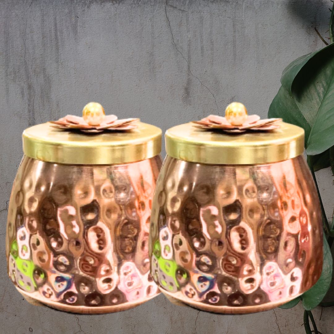 Copper Finish Jars | Perfect Gift | Set of 2