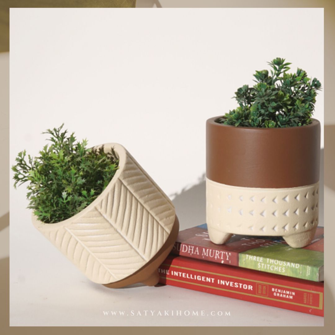 Brown & Beige Terracotta Pot | Indoor Planter | Set of 1