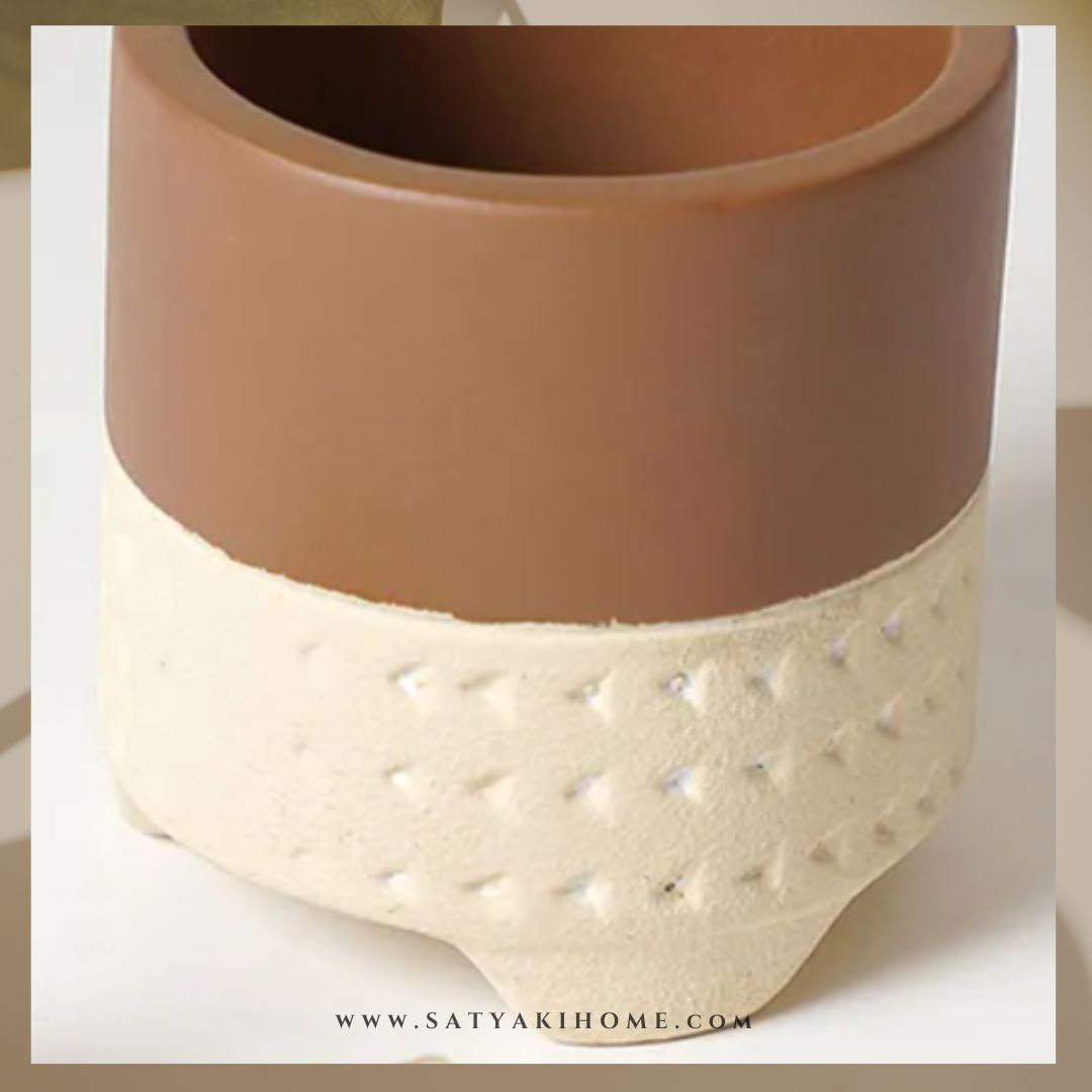 Brown & Beige Terracotta Pot | Indoor Planter | Set of 1