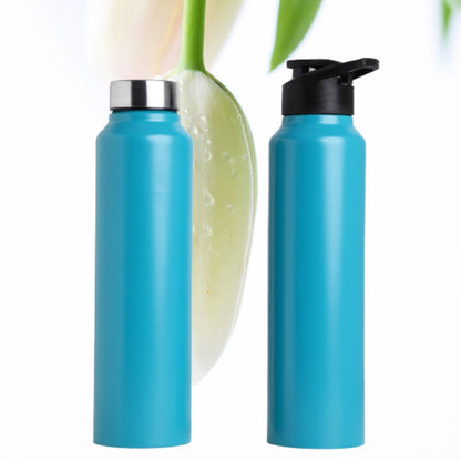 Stainless Steel Water Bottle | 1000 ml | Turquoise Blue | Set of 2