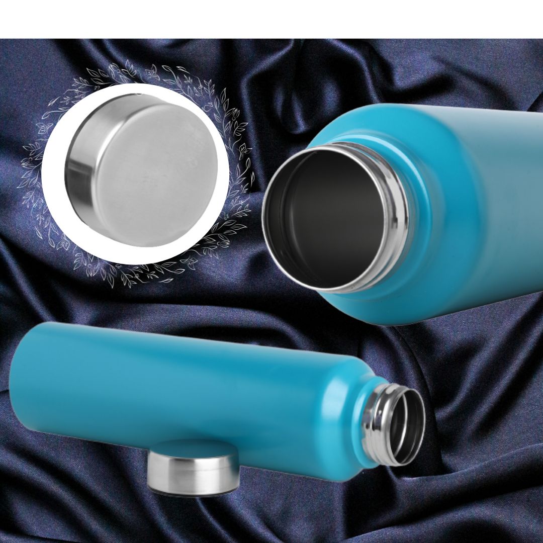 Stainless Steel Water Bottle | 1000 ml | Turquoise Blue | Set of 2