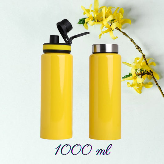 Sunflower Yellow Stainless Steel Water Bottle | 1000 ml | Yellow