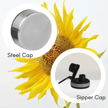 Sunflower Yellow Stainless Steel Water Bottle | 1000 ml | Yellow