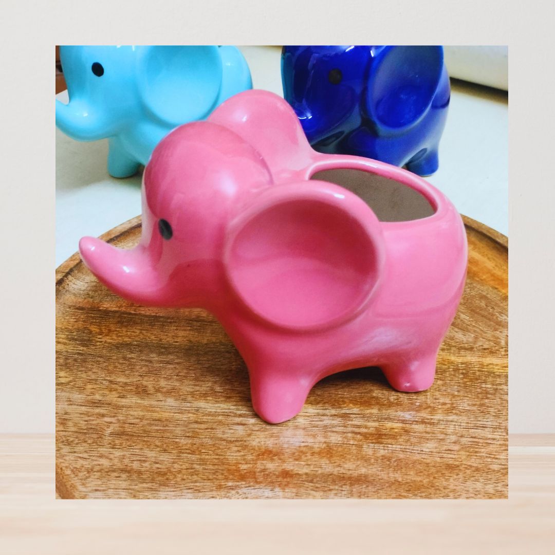 Baby Elephant Pot | Ceramic Planter Pot | Planter | 4 H X 3 D