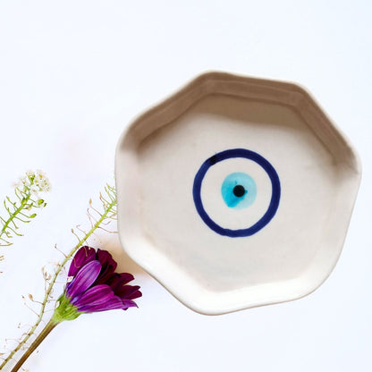 Evil Eye Hand-Painted Dessert | Snack Plate