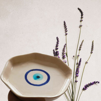 Evil Eye Hand-Painted Dessert | Snack Plate