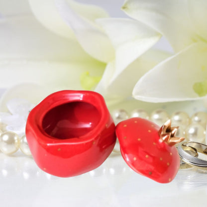 Pomegranate Red Jar with Lid