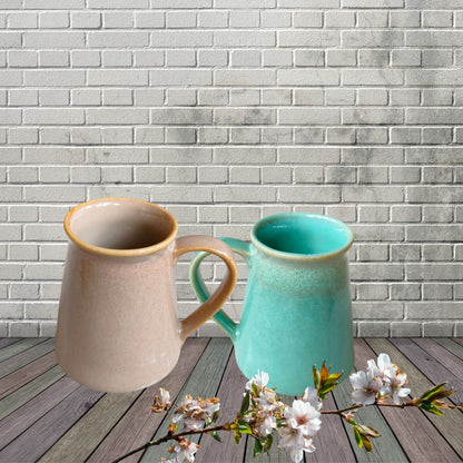 Combo of Pastel Peach & Sea Green Mug | Set of 2 Mugs