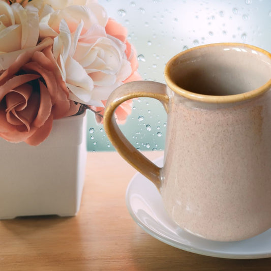 Pastel Peach Pink Glazed Mug | Set of 1