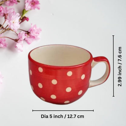 Red Polka Dot Mugs | Set of 2