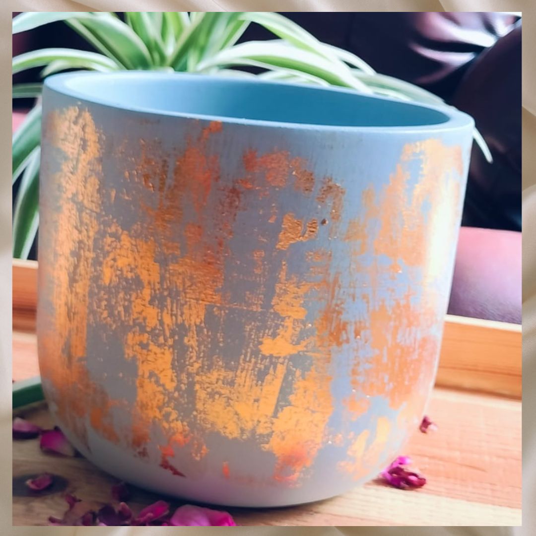 Gold Foiled Terracotta Clay Planter | Table Pot