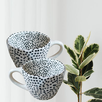 Polka Dot Handmade Ceramic Cup | Set of 2