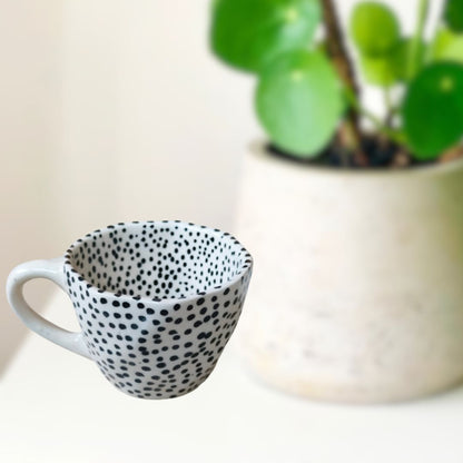 Polka Dot Handmade Ceramic Cup | Set of 2