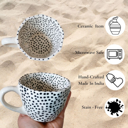 Polka Dot Handmade Ceramic Cup | Set of 2