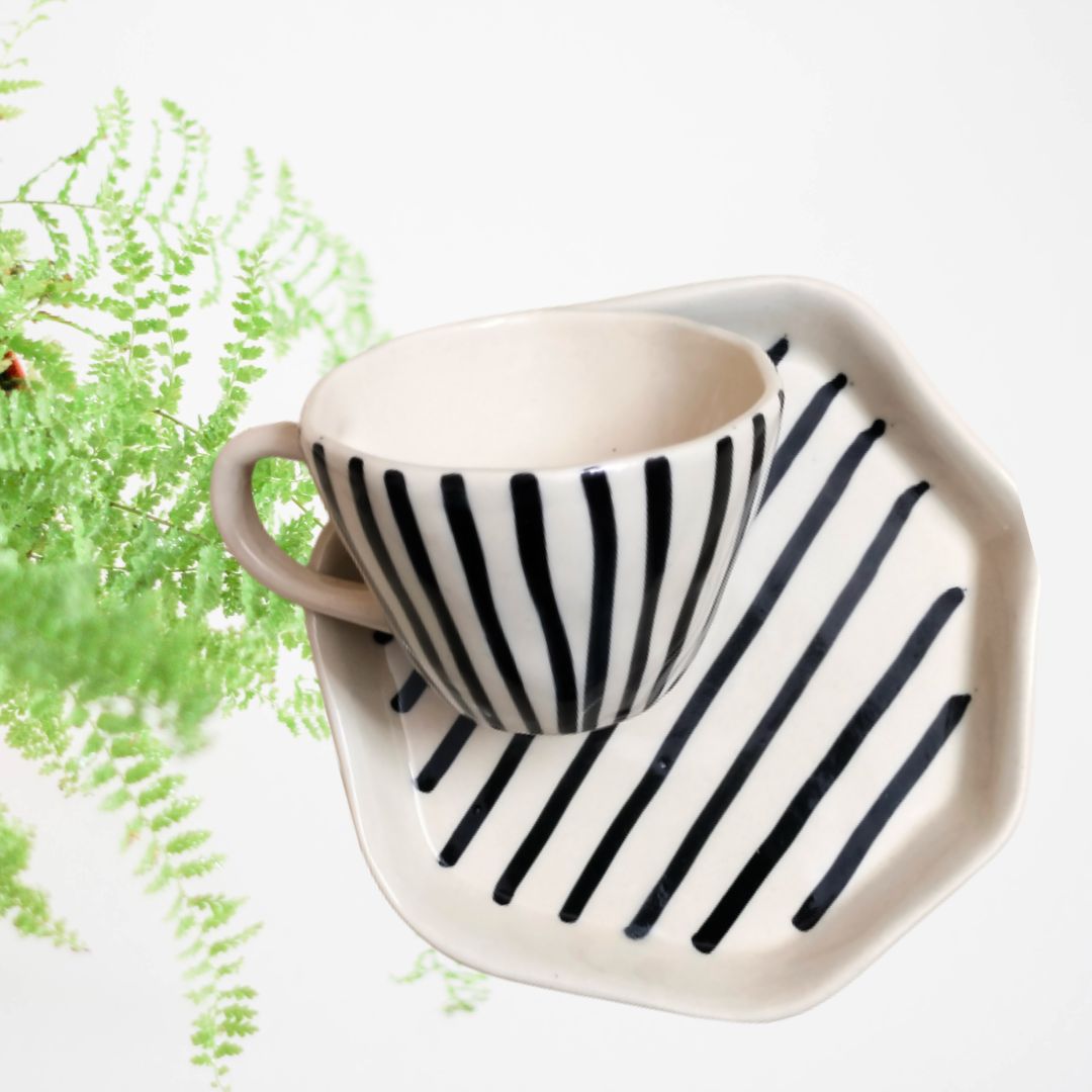 Zebra Stripe Cup & Plate Combo Set