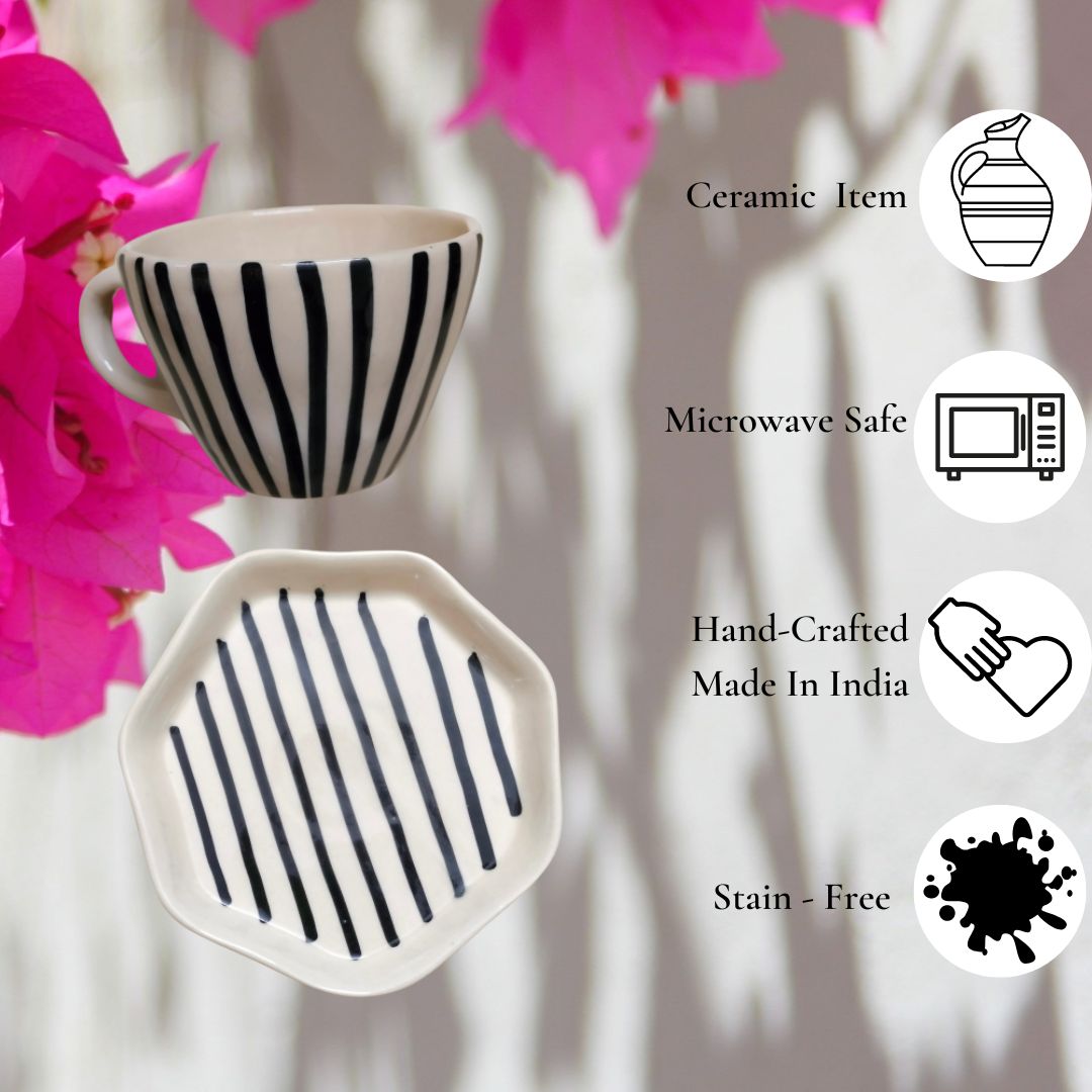 Zebra Stripe Cup & Plate Combo Set