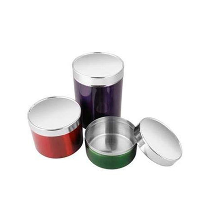 Stainless Steel Serving Canister for Home Table Set of 3 (Multicoloured)