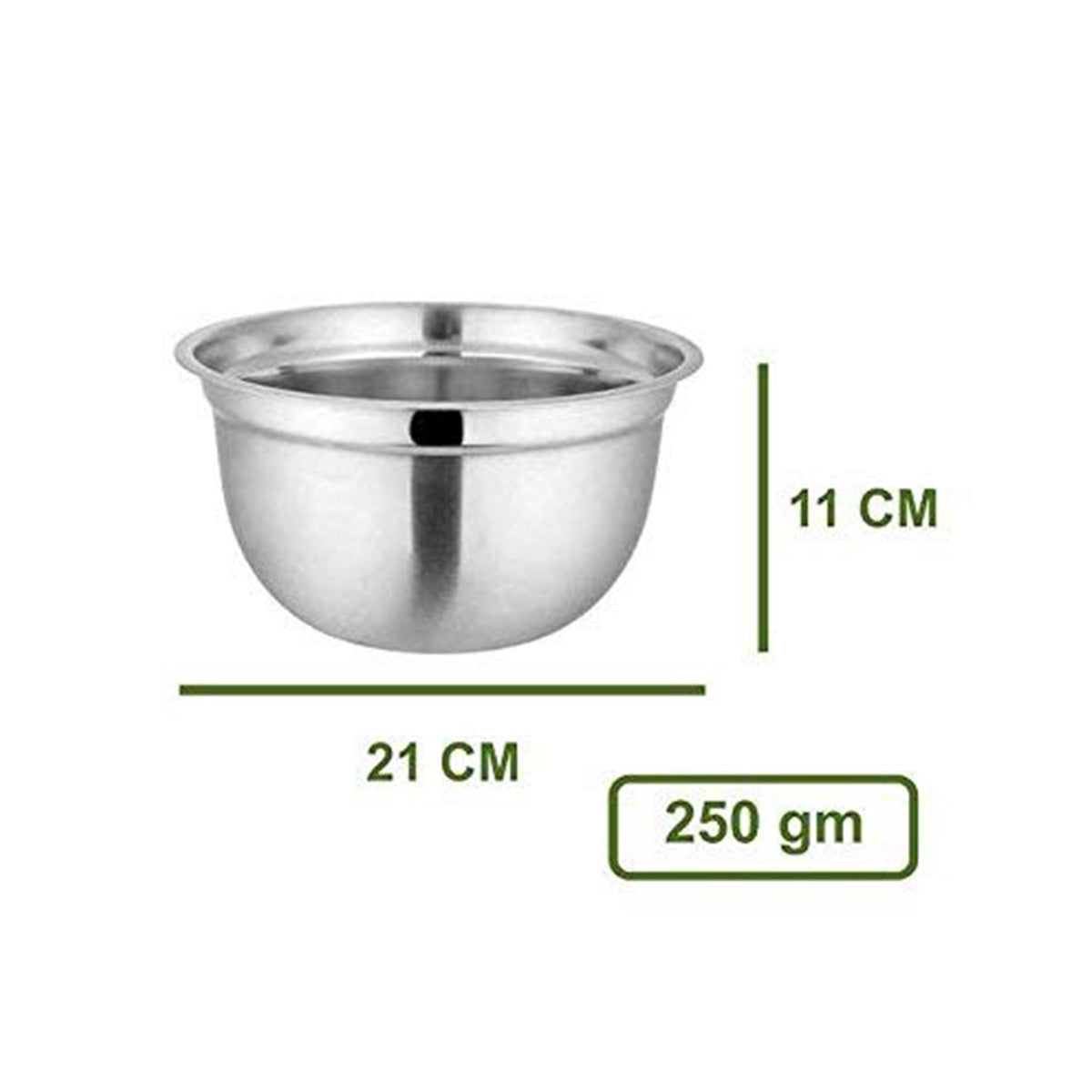 Stainless Steel Solid Mixing Serving Bowl Set for Kitchen (Silver)