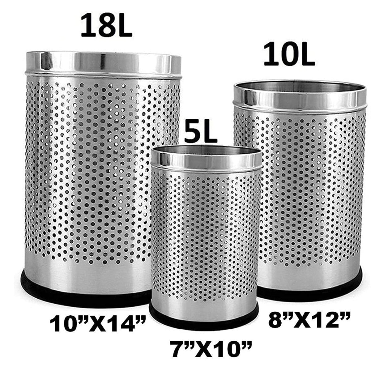 Stainless Steel Perforated Dustbin for Home and Office Use (Silver ...