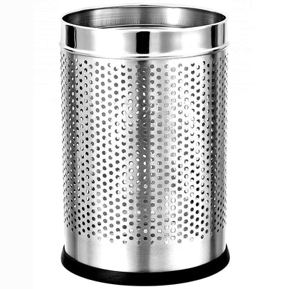 Stainless Steel Perforated Dustbin for Home and Office Use (Silver) - Pack of 3