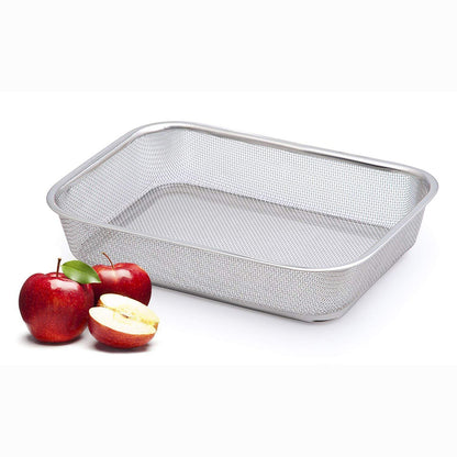 Stainless Steel Rectangular Fruit Vegetable Stariner Basket