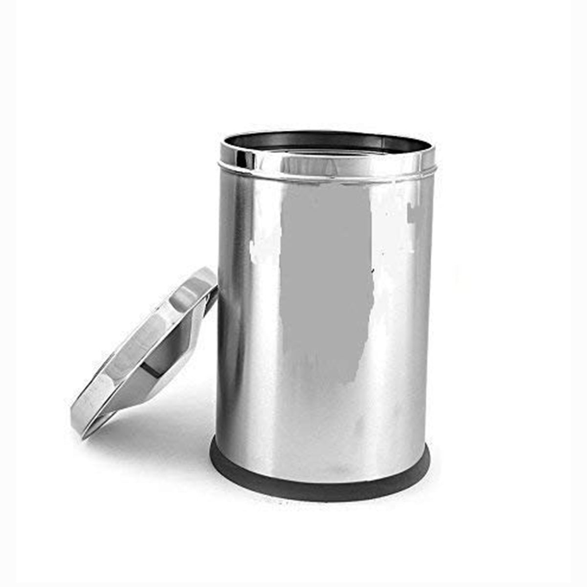 Stainless Steel Swing Dustbin for Home and Office Use (10 x 14-inch, Silver)