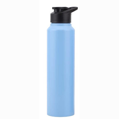 Stainless Steel Blue Color Water Bottle, 1000 ml, Silver