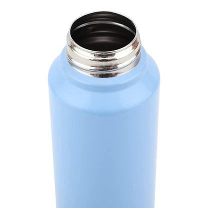 Stainless Steel Blue Color Water Bottle, 1000 ml, Silver