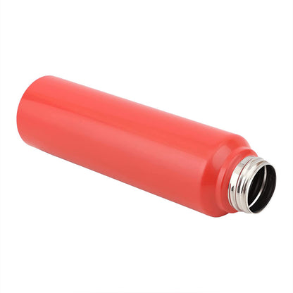 Stainless Steel Red Color Water Bottle, 1000 ml, Silver