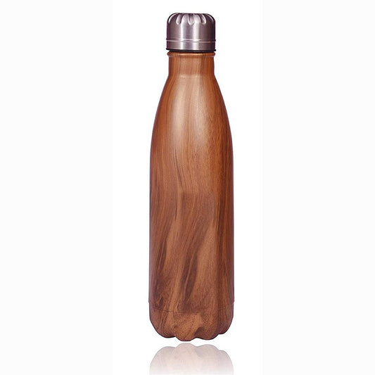 Stainless Steel Wooden Finish Thermo Insulated Water Bottle | 1000ml | 750ml | 500ml