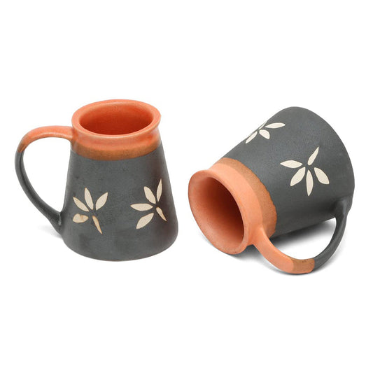 Black Beauty Ceramic Mug (Orange and Black) Pack of 2