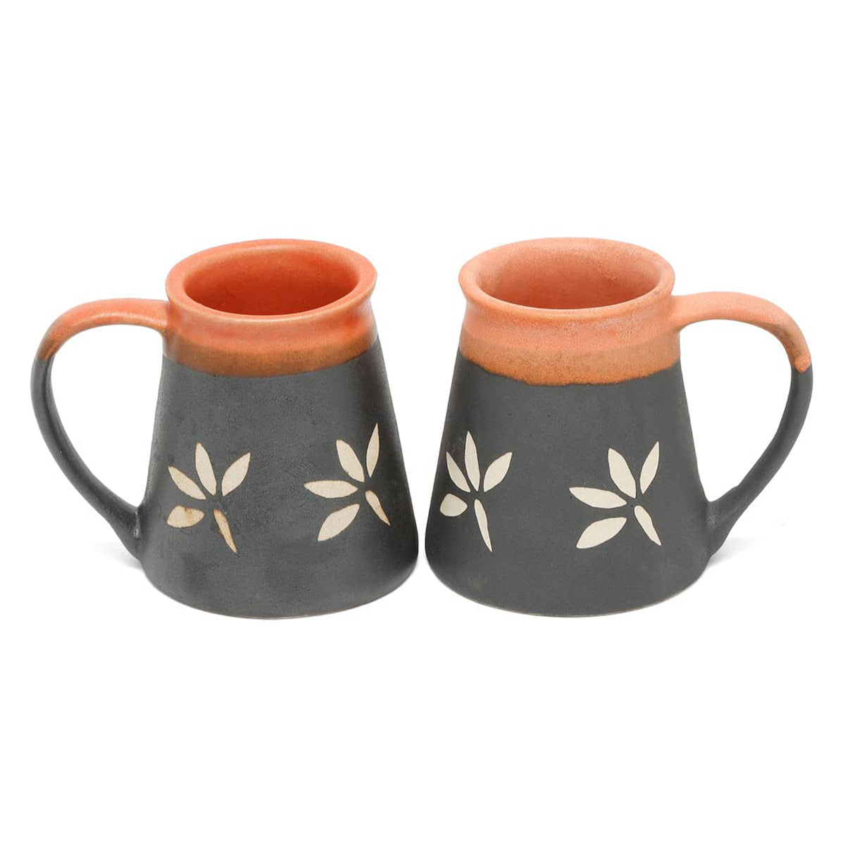 Black Beauty Ceramic Mug (Orange and Black) Pack of 2