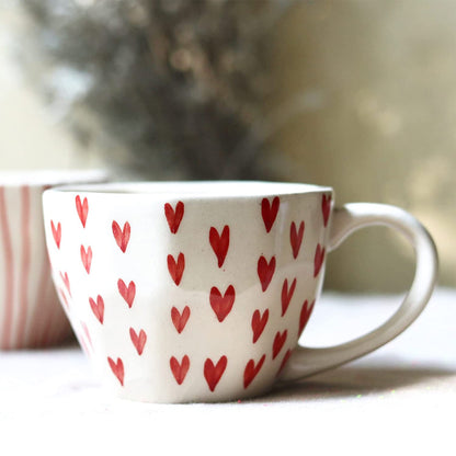 Full of Hearts Handcrafted Coffee / Tea Mug | Set of 2