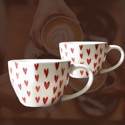 Full of Hearts Handcrafted Coffee / Tea Mug | Set of 2