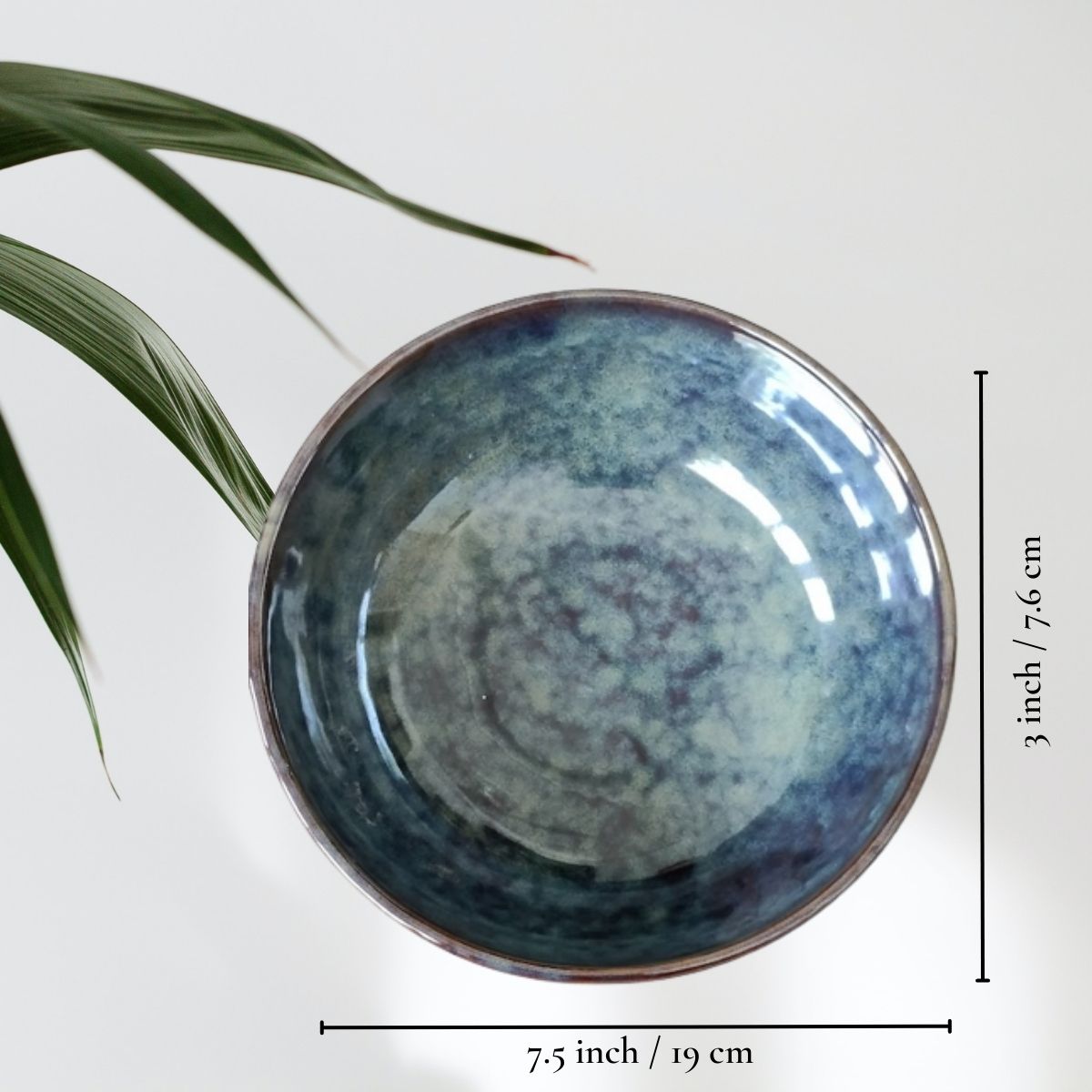 Ceramic Salad Bowl- Salad Plate- Serving Snacks Plate - Set of 3- Different  Sizes (5.5 inch, 6.5 inch, 7.5 inch), Blue Flower Pattern, Flat Serving