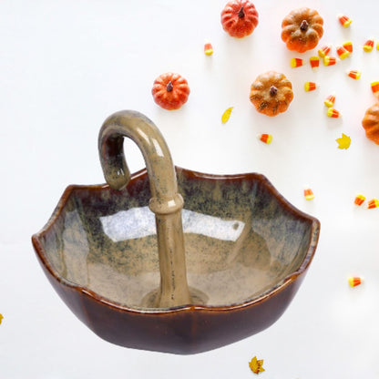 Hand Crafted Ceramic Umbrella Shape Serving Snack | Dry-fruit Platter