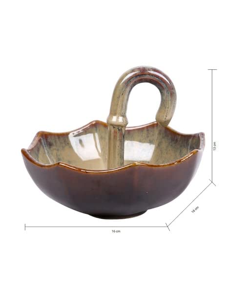 Hand Crafted Ceramic Umbrella Shape Serving Snack | Dry-fruit Platter